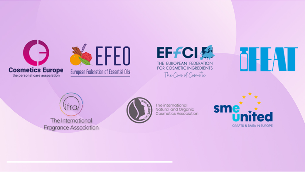 Logos Asociaciones Europeas Fragancias, Aceites Esenciales y Cosmética